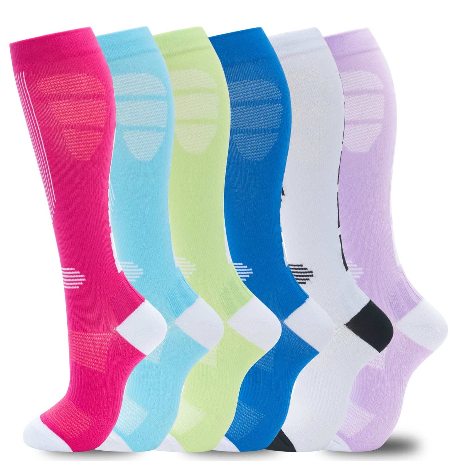 Calcetines de compresión fenglaoda para mujer, 6 pares