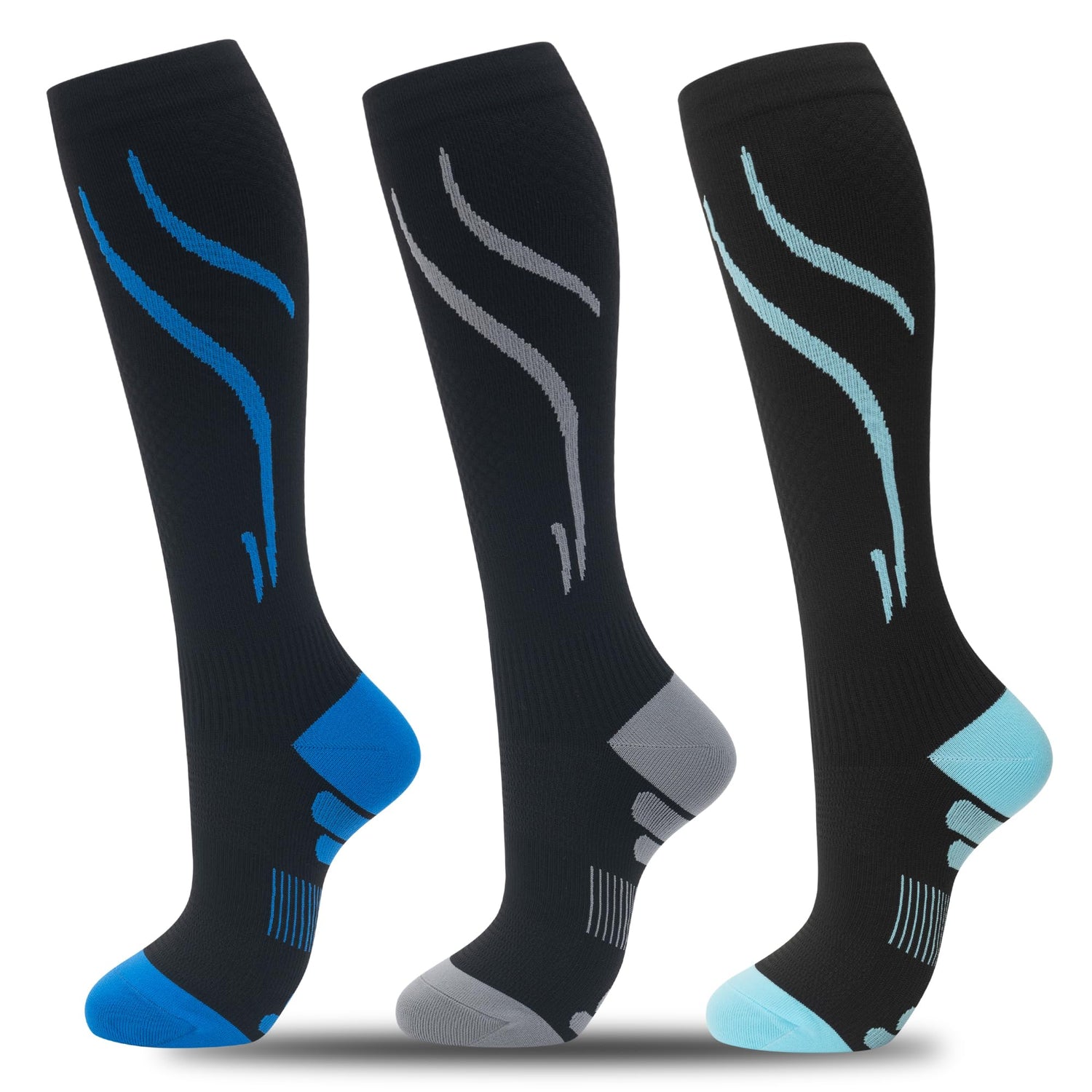 Calcetines de compresión fenglaoda para hombre, 3 pares, deportivos