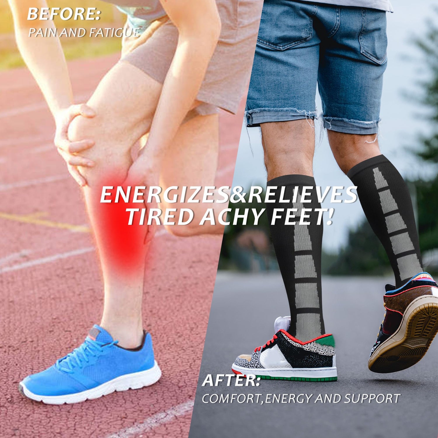 fenglaoda Compression Socks Men 3 Pairs Sports