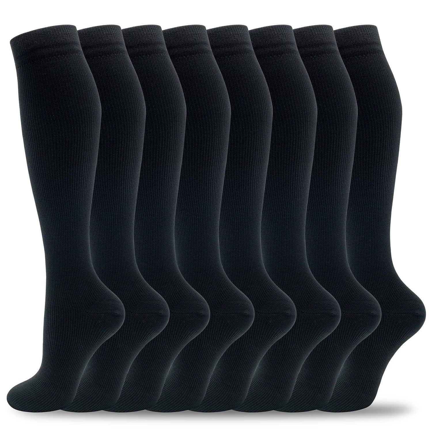 Calcetines de compresión fenglaoda para hombre y mujer, 8 pares, color negro