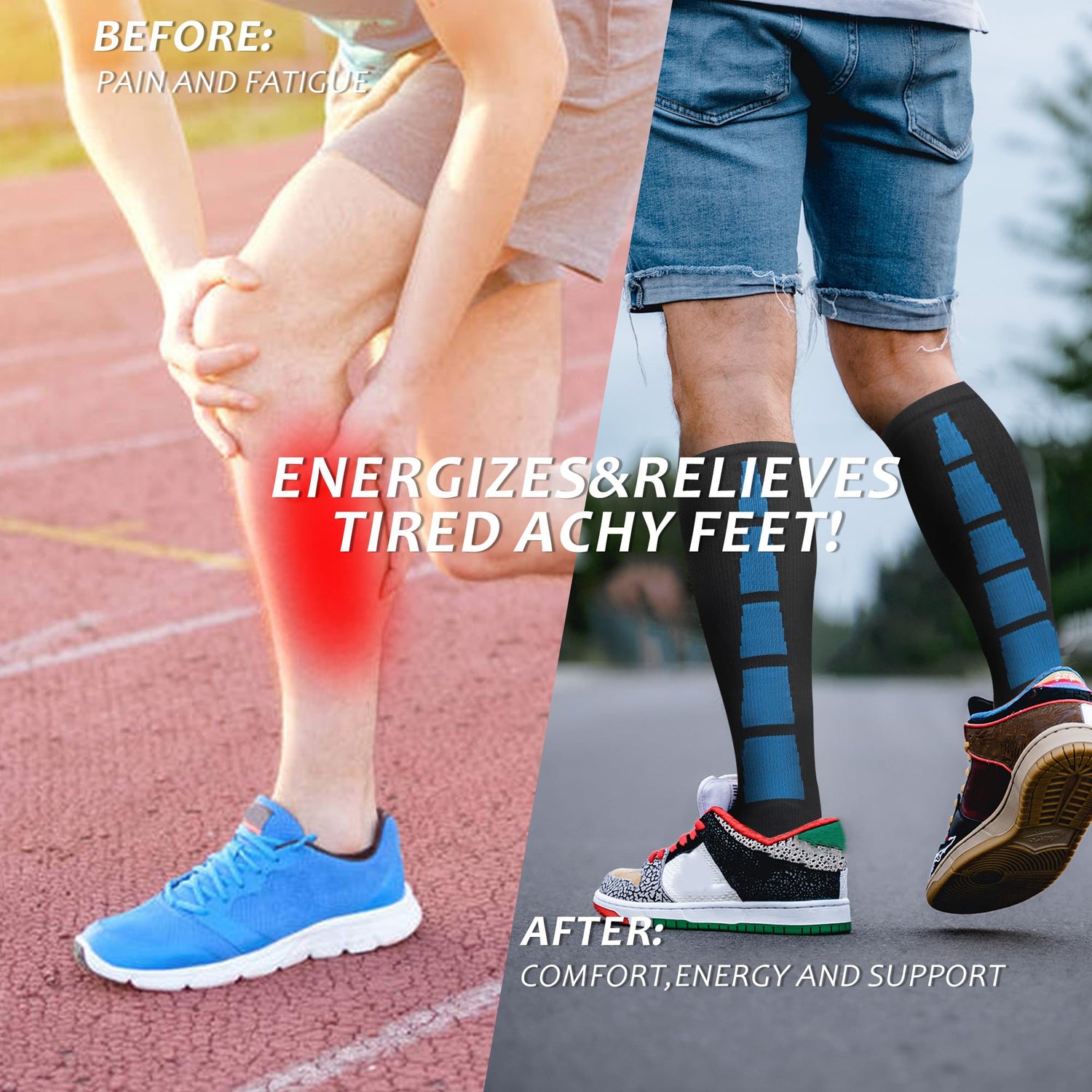 fenglaoda Compression Socks Men 3 Pairs Sports