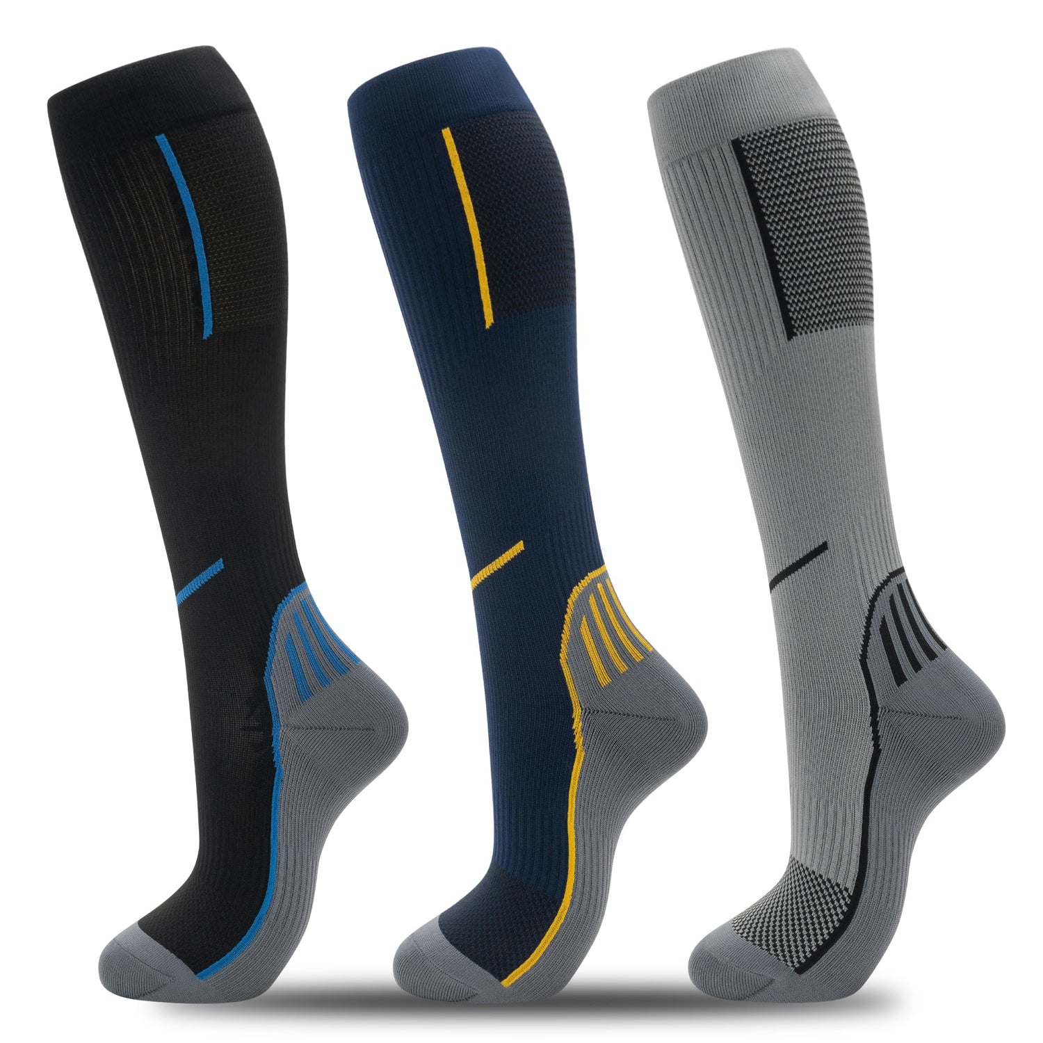 Calcetines de compresión fenglaoda para hombre, 3 pares, deportivos