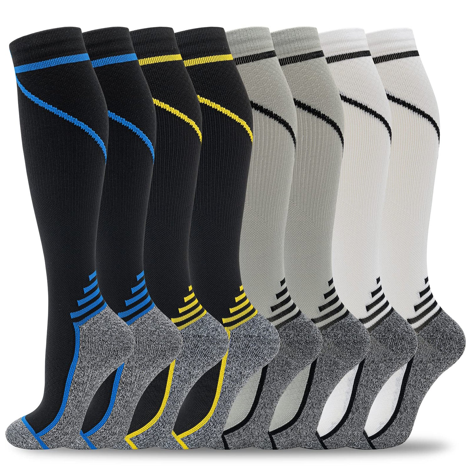 Calcetines de compresión fenglaoda para hombre y mujer, 8 pares, deportivos