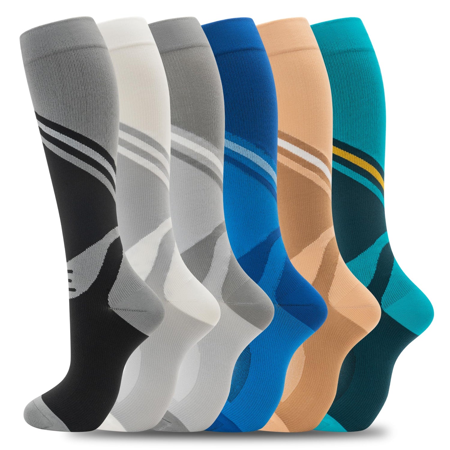 Calcetines de compresión fenglaoda para hombre, 6 pares