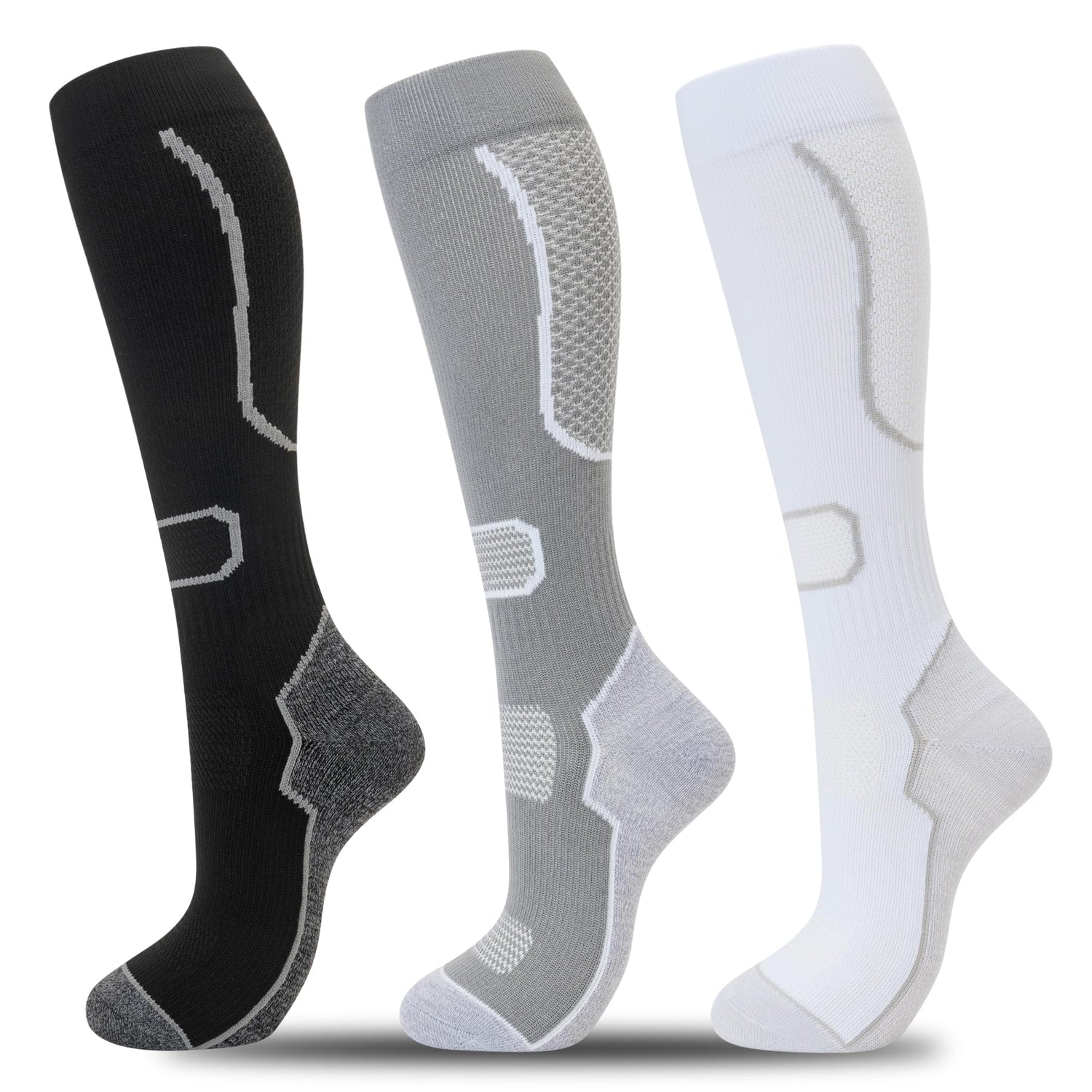 Calcetines de compresión fenglaoda para hombre, 3 pares, deportivos