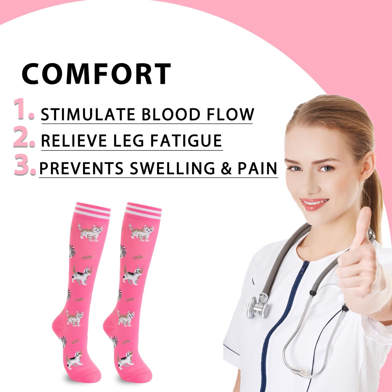 fenglaoda Compression Socks for Women Men Animal Pattern 4 Pairs