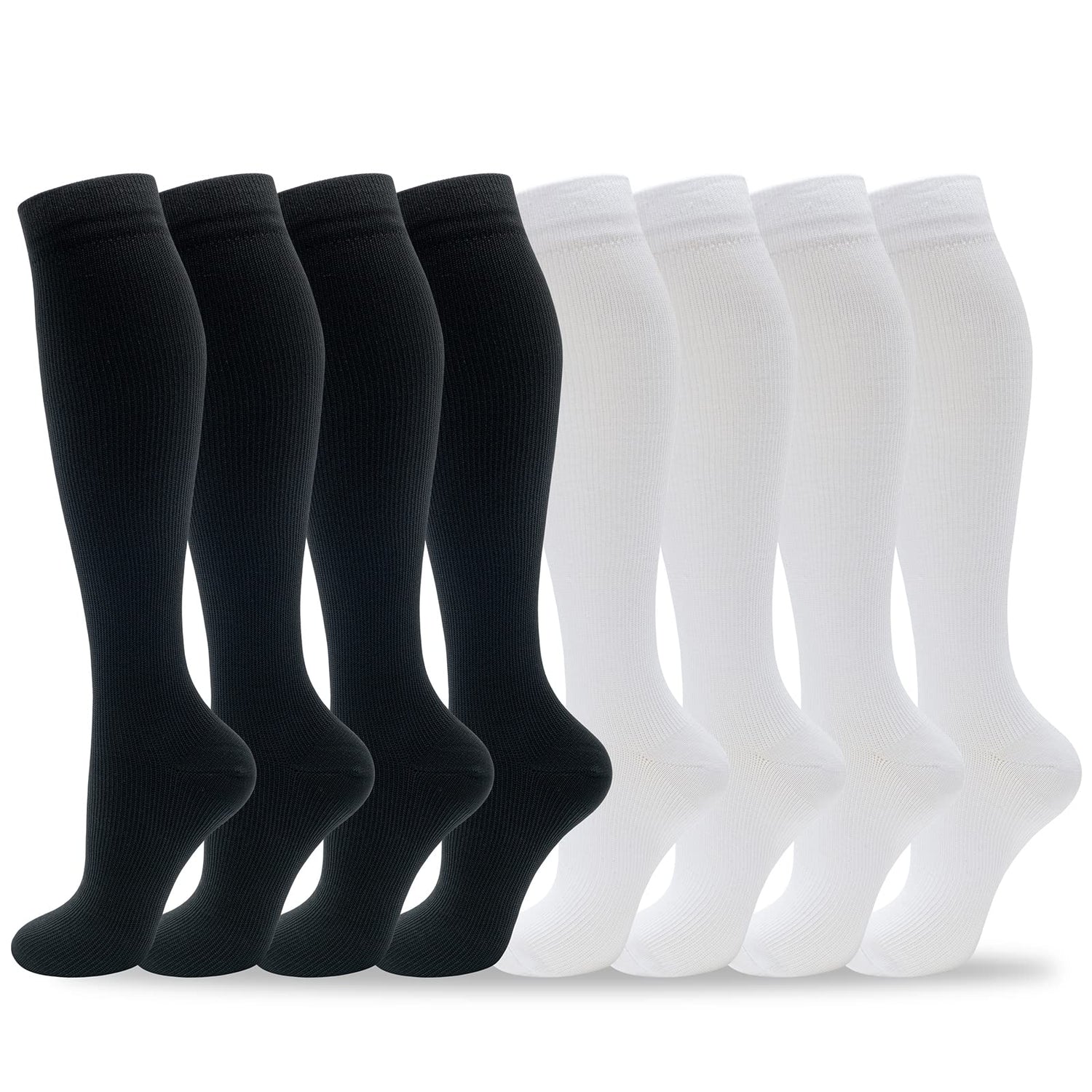 Calcetines de compresión fenglaoda para hombre y mujer, 8 pares, color liso