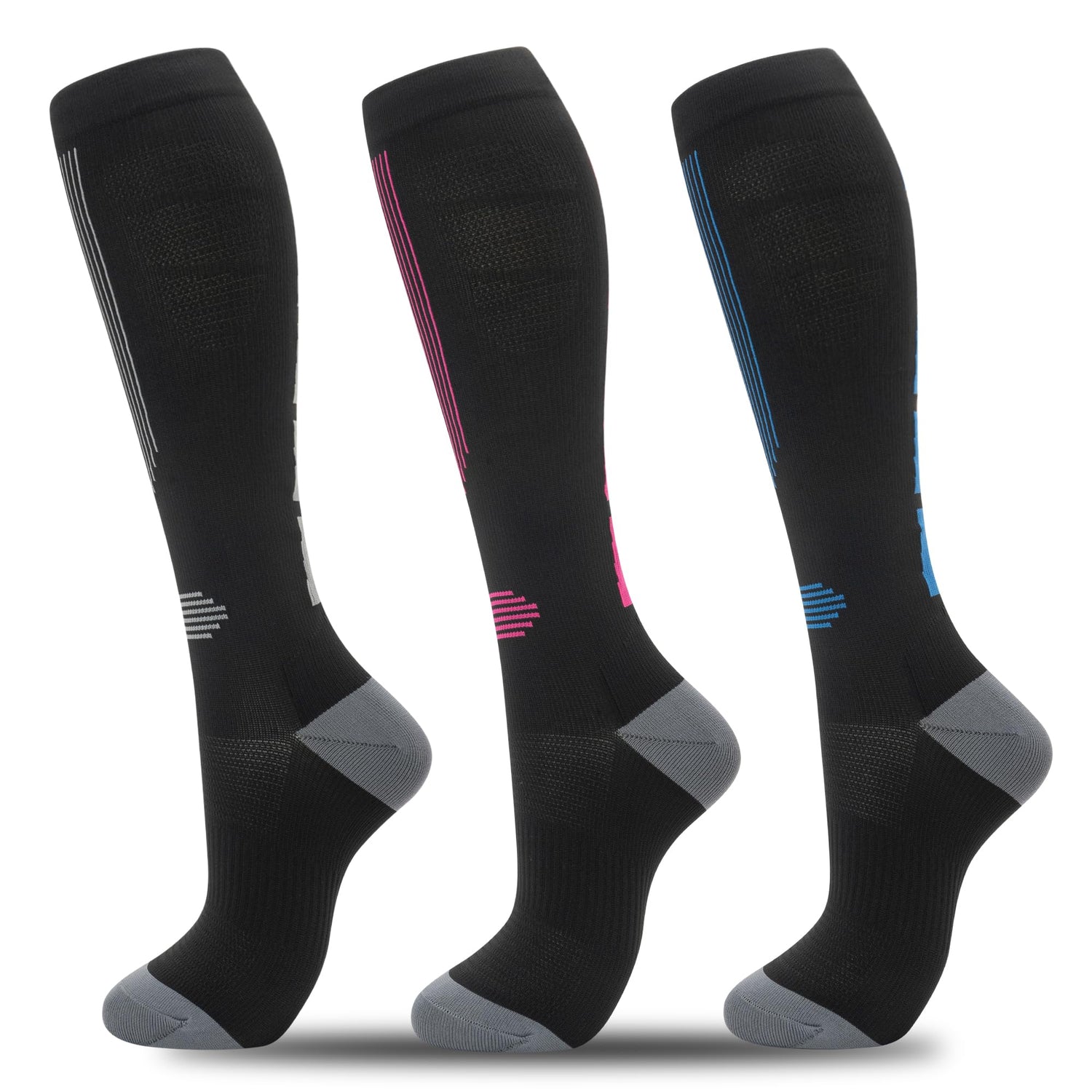 Calcetines de compresión fenglaoda para hombre, 3 pares, deportivos