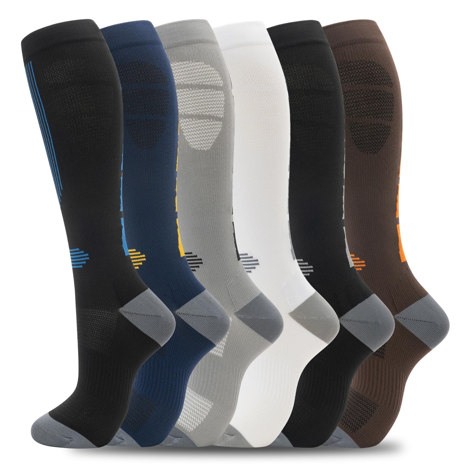 Calcetines de compresión fenglaoda para hombre, 6 pares