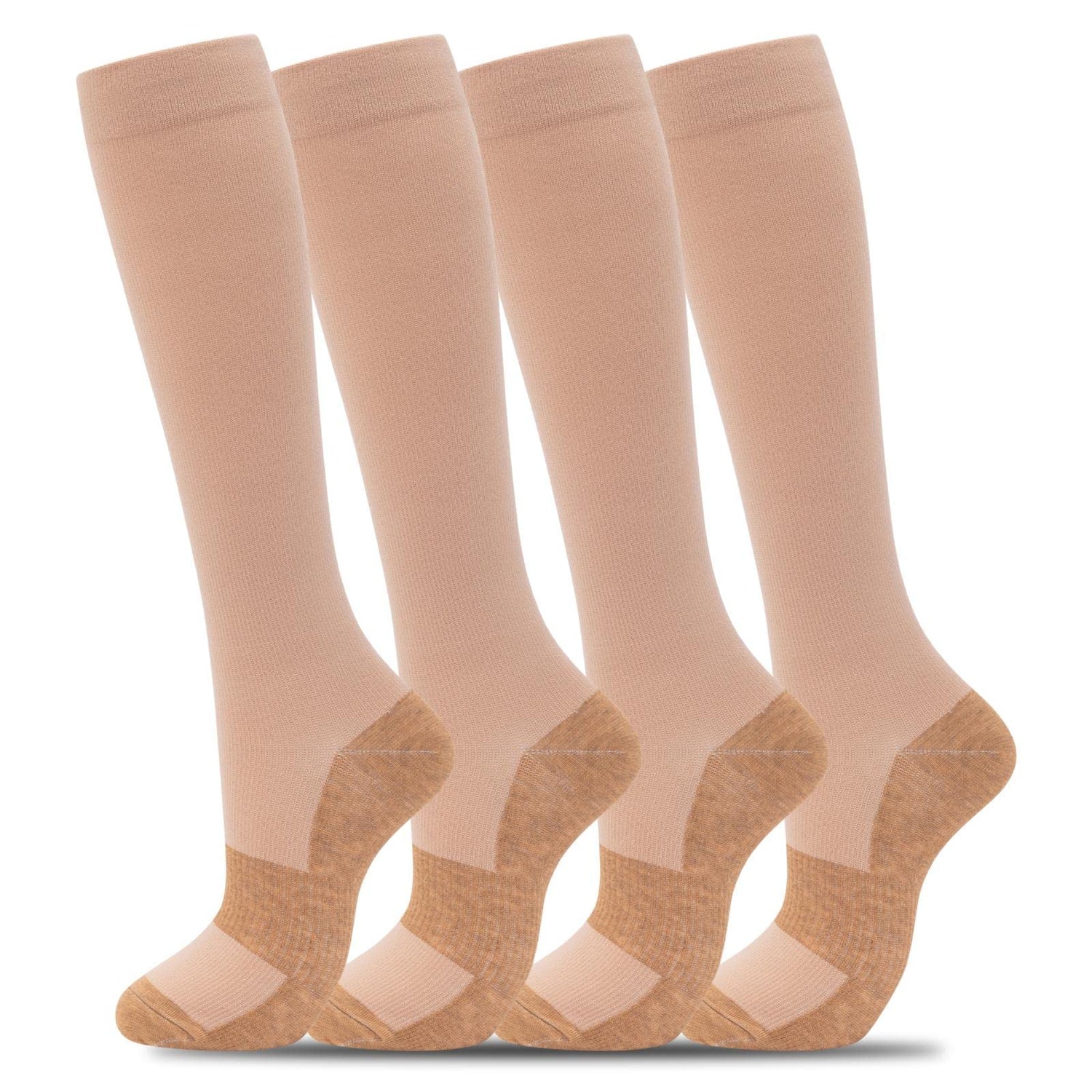 Calcetines de compresión de cobre fenglaoda para hombres y mujeres, 4 pares