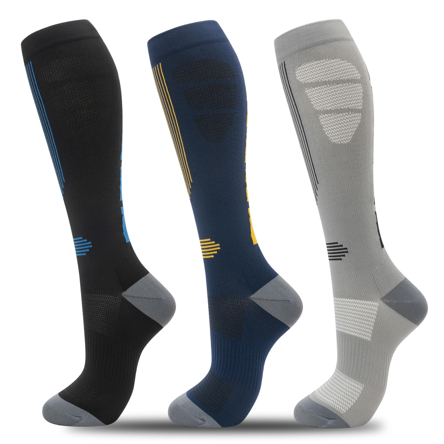 Calcetines de compresión fenglaoda para hombre, 3 pares, deportivos