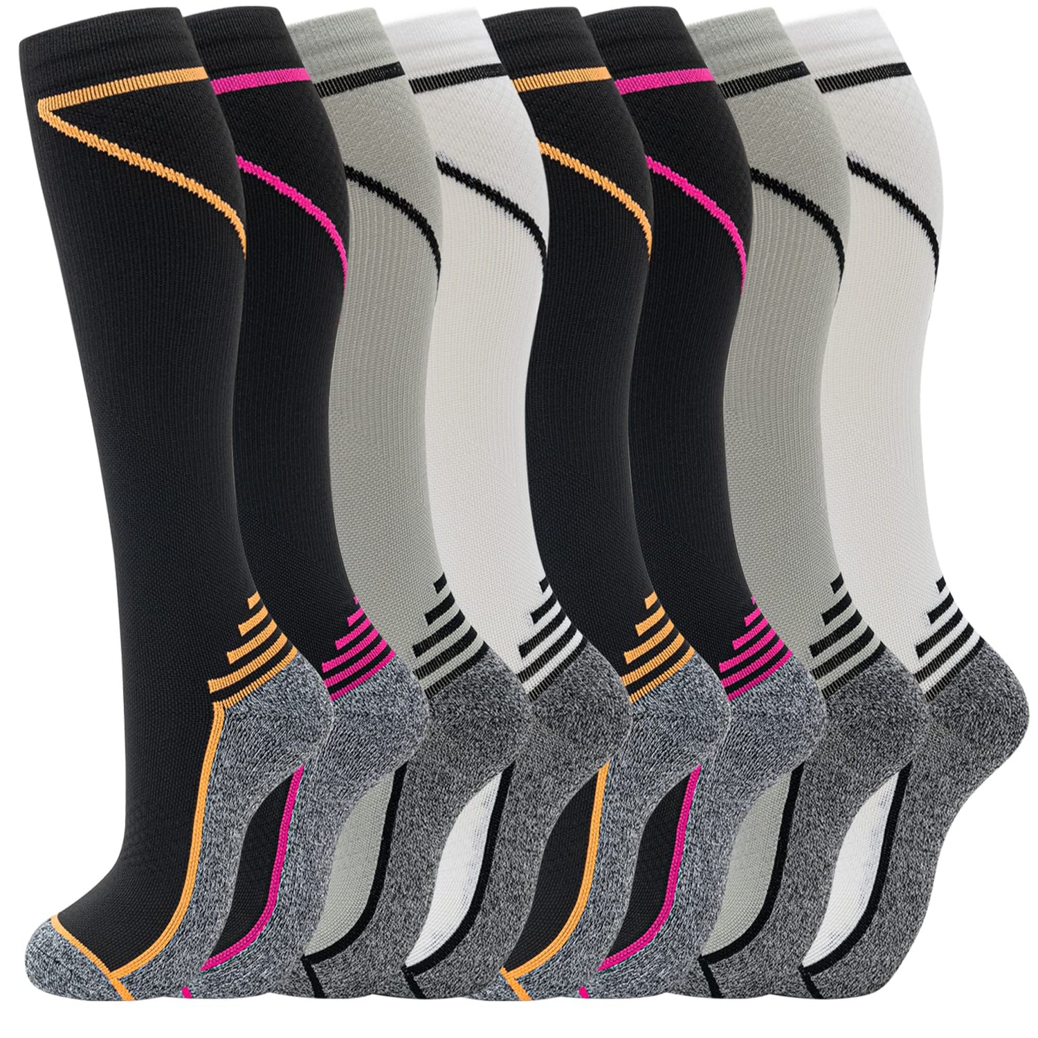 Calcetines de compresión fenglaoda para hombre y mujer, 8 pares, deportivos