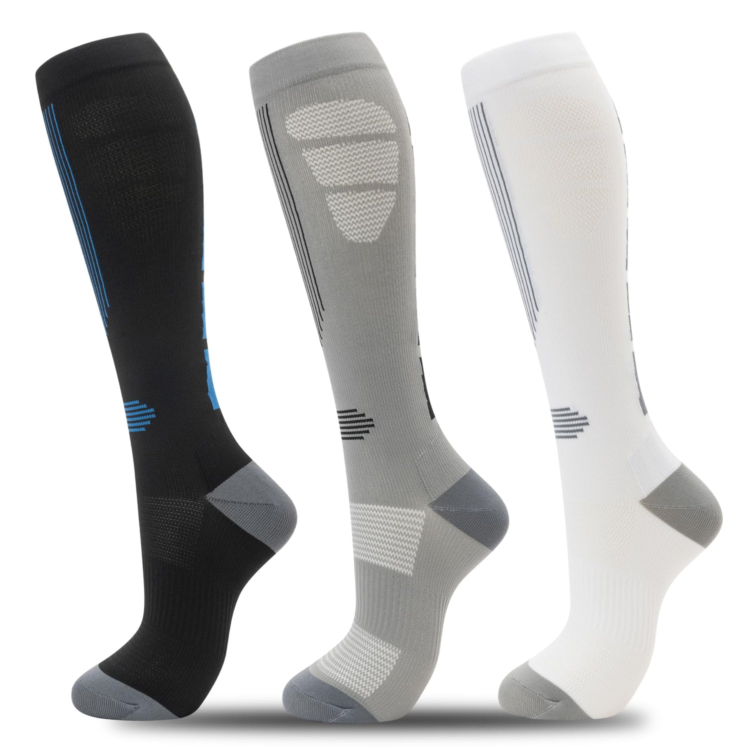 Calcetines de compresión fenglaoda para hombre, 3 pares, deportivos