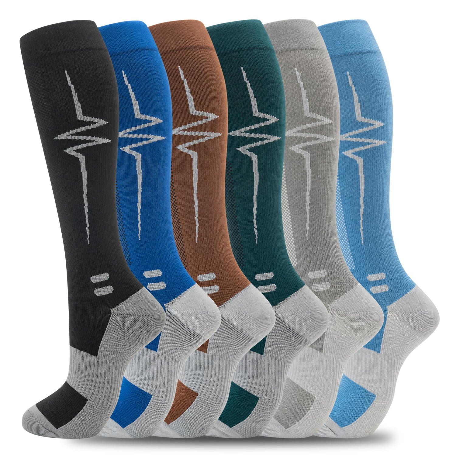 Calcetines de compresión fenglaoda para hombre, 6 pares