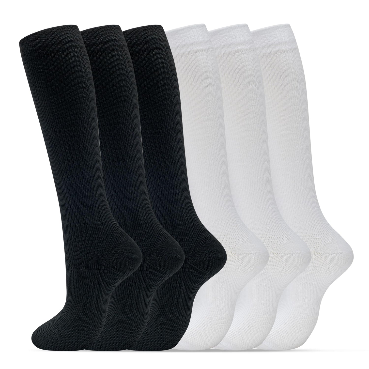 Calcetines de compresión fenglaoda para hombre y mujer, 6 pares, color liso