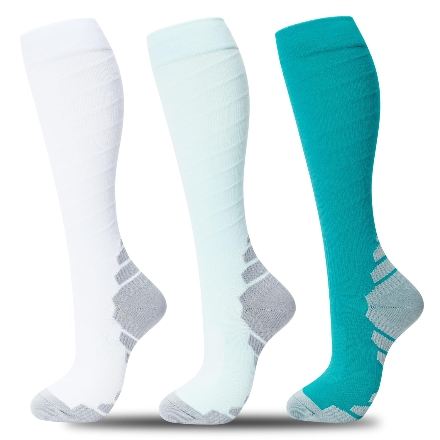 Calcetines de compresión fenglaoda para mujeres y hombres, 3 pares, color fluorescente